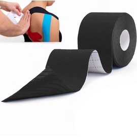 Kinesiology Sports Tape for Sport and Physio Rehabilitation - 5cm x 5m - Ideal for Tennis Elbow, Plantar Fasciitis, shin splints, Muscle Tissue Injuries, Running and Sports - Easy Tear