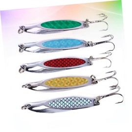 BESPORTBLE 5pcs Sequins Fishing Lures Artificial Fish Baits Bright Beveling Design for Weekend Fishing Hook Accessories for