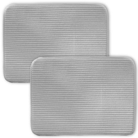 Le pumo Drying Mat, Antibacterial, Absorbent, Quick Drying Mat, Absorbent Mat, 2 Pieces, Microfiber Dish Drying Mat, Sink Mat, Kitchen Towel, Kitchen Cloth, Gray Drying Mat