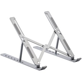 PEARL Laptop Stand: Portable Aluminium Notebook Stand up to 39.5 cm (15.6 Inches), 6 Tilt Angles (Notebook Holder, Laptop Riser, Home Office)