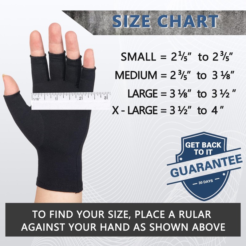 Arthritis Compression Gloves for Women Men, Fingerless Breathable & Moisture