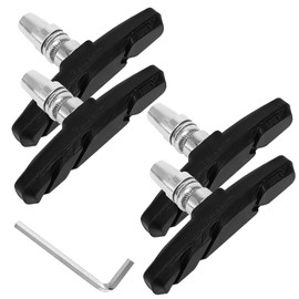 XFentech 2 Pairs Black Bike Brake Pads - Universal Bicycle Brake Rubber Pads Noise-free V-Brake Blocks Cycle Break Pads 70mm with Hex Spanner for Road Bikes Mountain Bikes