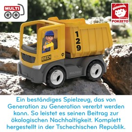 MultiGO Build Sandpit Toy for Children from 3 Years - Large Excavator with Driver - Sand Toy for Outdoor Games - Car for the Garden