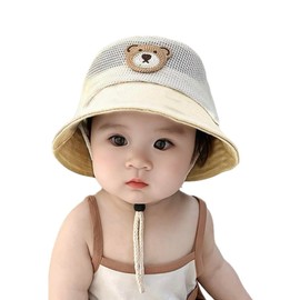 $ole only Cotton Mesh Bucket Hat, Hat, Baby, Kids, Kids, Cap, Boys, Girls, Hat, Sunscreen, UV Protection, Excursions, Bicycle, Sea Play, Outings, Spring and Summer, beige