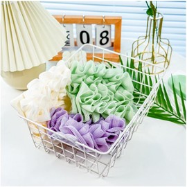 Combo de Esponja Vegetal 2 En 1 con Soporte para Jabón En Barra Y Bola de Ducha Exfoliante para Un Cuerpo Suave Y Una Piel Suave Incluye Paño de Cocina de Esponja Vegetal(Blanco, Verde Y Mor