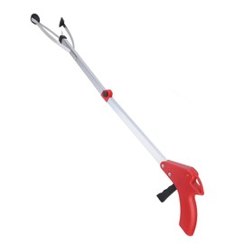 Trash Pickup Tool, Grabber Reacher Tool Rubbish Pick Up Extension Litter Picker Position Lock for Nursing Homes (Red Handle)