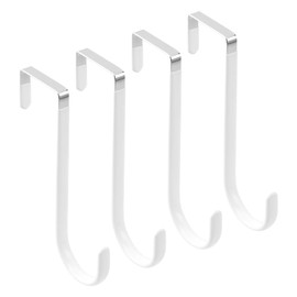 Munsesi 4 Pack Over The Door Hooks, Sturdy Iron with Soft Rubber Pad, Overdoor Hangers Back of Doo-r Hook, No-Scratch Door Hangers for Towels, Coats, Hats, Fits Doors Up to 3.7cm