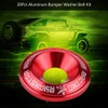 20pcs Aluminum Bumper Washer, Engine Bumper Washer Bolt Kit(Red) aluminum