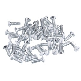 uxcell 100Pcs Wall Plate Screws, 1/2" Long 6-32 Thread Outlet Screws White Oval Head Milled Slot Panel Switch Plate Screws for Wall Light Electrical Cover Panel Replacement