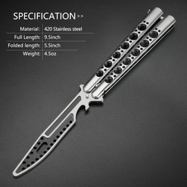 XCMC Balisong Butterfly Trainer Practice Butterfly Trainer Bottle Opener - NOT Real - NO Sharp - Unsharpened Blade ﻿