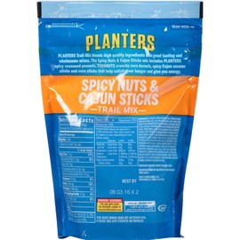 Planters Spicy Nuts & Cajun Stick Trail Mix 6 oz Pouch [3-Pouches]