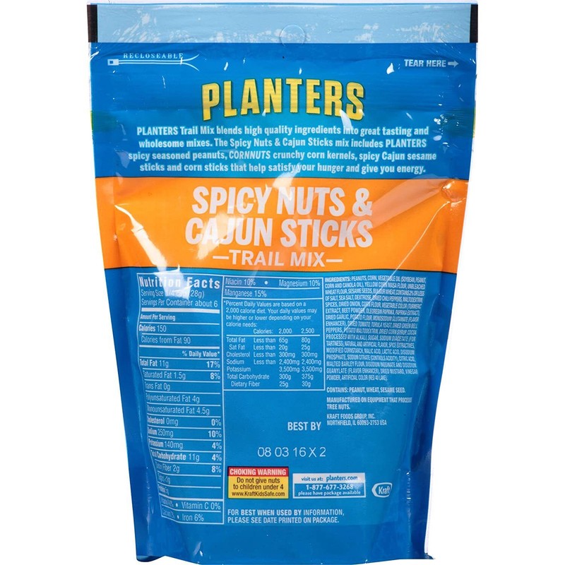 Planters Spicy Nuts & Cajun Stick Trail Mix 6 oz