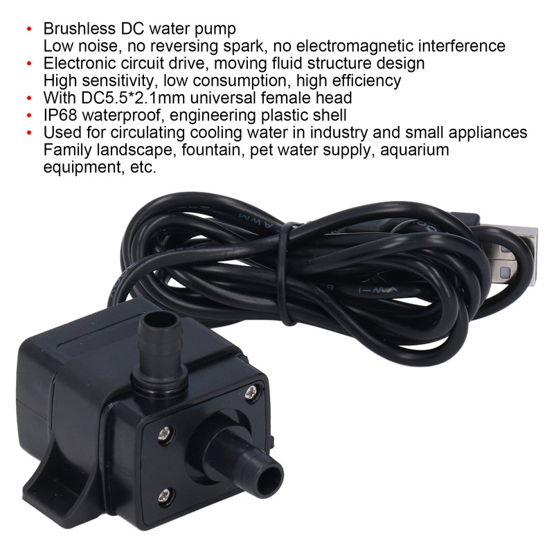 DC5521 Female Connector Water Pump Kit Low Pressure Submersible Pumps