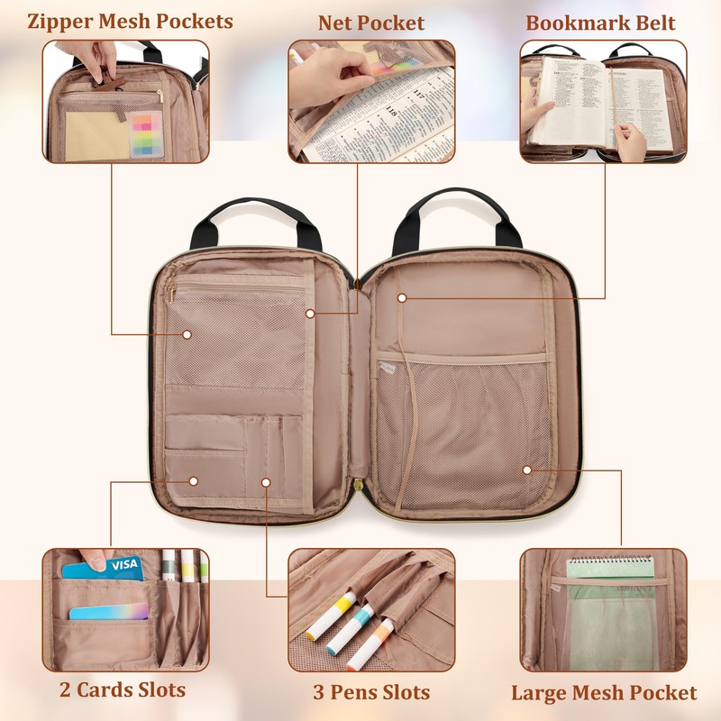 Teamoy Bible Cover Case for Women Men, Bible Book Cover