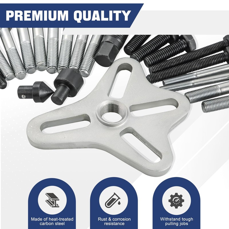 DASBET 46PCS Harmonic Balancer Puller Set, Steering Wheel Puller Kit