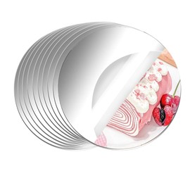 9 Pack Round Mirror Centerpieces for Tables Decorations, 6" Acrylic Small Circle Mirror Centerpieces Mirror Tray Candle Plate Centerpiece for Wedding Table Centerpieces Decorations Wall Decor