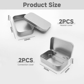 YSDYY 4 Pieces Metal Storage Box With Lid, Frosted Rectangular Iron Box, Small Parts Storage Box, Playing Card Storage Box, Multi-Purpose Storage Box