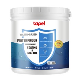 Tapel CrystalClear 500% Elastic Waterproof Coating | Self-Leveling Liquid Rubber Sealant for Roofs/Pools/Bathrooms | UV-Resistant & -40°F to 300°F | 35oz Professional Leak Repair (Invisible Finish)