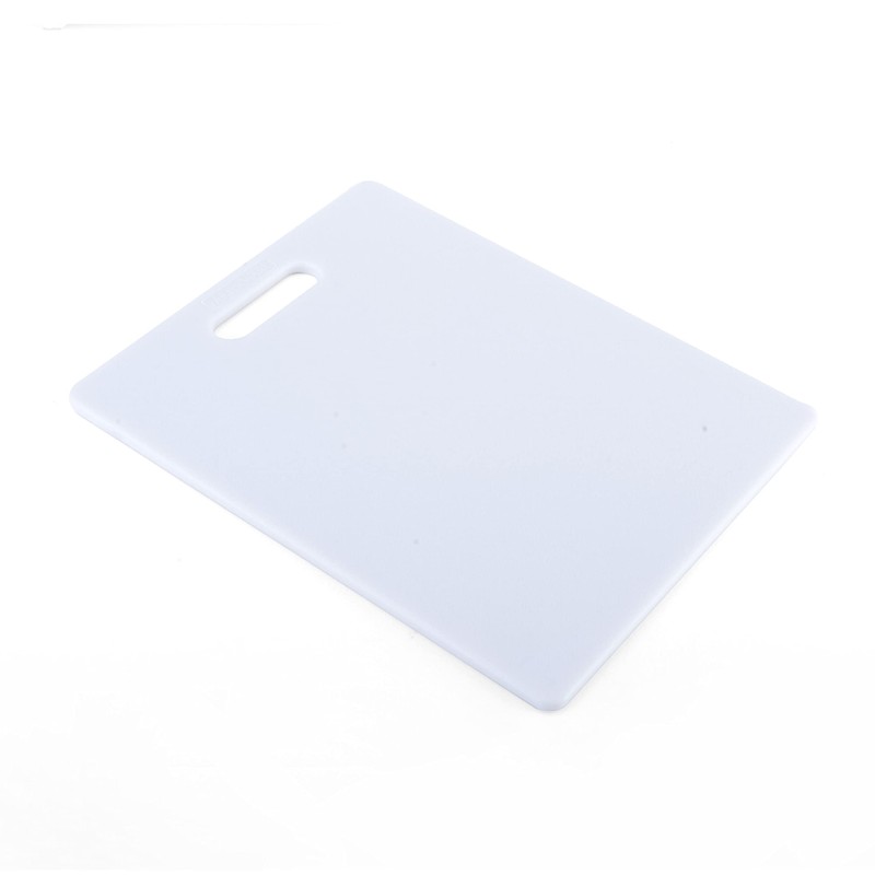 FARBERWARE Reversible Plastic Cutting Board, 8x10 Inch, White, Dishwasher Safe,