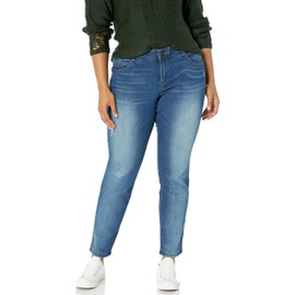 Democracy womens Plus-size "Ab"solution Straight Leg Jeans, Blue, 24 Plus