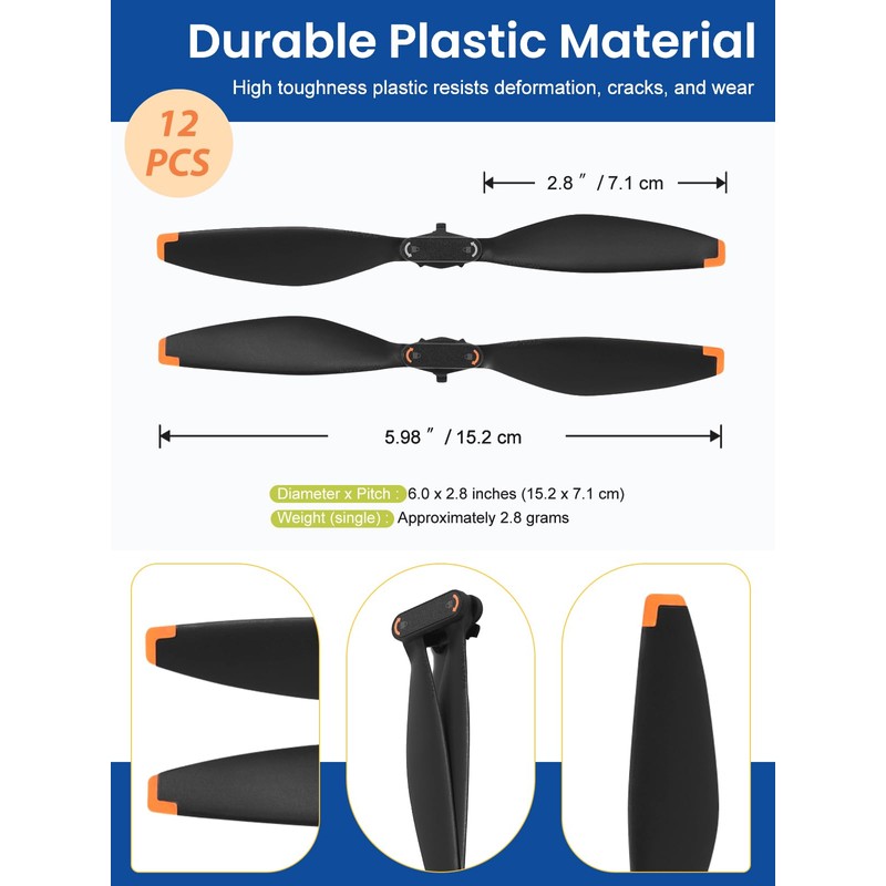 12Pcs Propellers Compatible with DJI Mini 5 Pro Accessories –