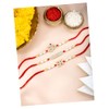 Aheli Crystals & Beads Studded Swastik Om Rakhi for Brother