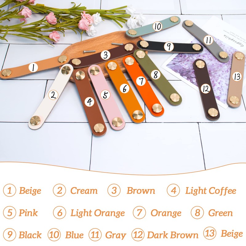 LEREATI 4 Pack Leather Drawer Pulls Dark Brown Cabinet Handles