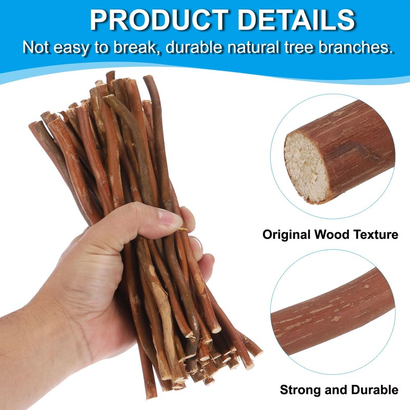 PATIKIL 36 Pcs 20cm Wood Log Sticks, 0.2-0.5 inch in