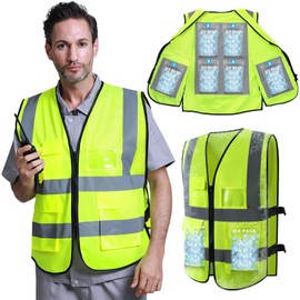 NJDGF Cooling Vest with 20Pcs Ice Packs - Ice Cool Vest for Men Women for Hot Weather Work