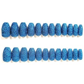 Nothing But Sparkle Glitter Ballerina Press-On Nails - 24 Pieces - Artificial Nail Kit (Blueberry Blush, Ballerina)