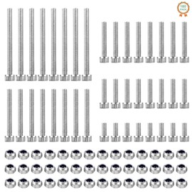 160 PCS Nuts and Bolts M5 Bolts and Nuts set 10/20/30/40/55mm M5 Screws Set 304 Stainless Steel Allen Key Bolts for Machine Furniture Bike Car and Ship