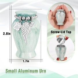 abooxiu Small Urn for Dog Cat Pet Ashes 2.85 Inch Mini Urns for Ashes Cremation Keepsake Urns Aluminum Memorial Pet Urn for Dogs Memorial Gifts for Loss of Dog Pets