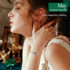 Silvora Ladies Bracelets Infinity Design Heart Cubic Zirconia Bracelet Lucky May Jewelry Pure Silver Chain Hand Jewelry for Her