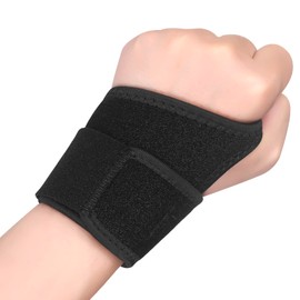 Wrist Supports Compression Wrist Brace Adjustable Carpal Tunnel Support for Women and Men Left Right Hand Support Strap for Joint Pain, Arthritis, Tendonitis, Wrist Sprain, Sports (Black, Left)