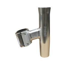 Brocraft Boat T-TOP Rod Holder / Clamp-On Rod Holder - Silver Aluminum - Vertical Mount - Fits 1" to 2" O.D. Pipe