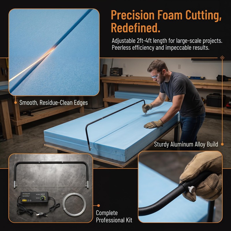 Adjustable 2FT to 4FT Hot Wire Foam Cutter Tool with
