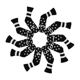 Scott Edward Fundas Tejidas Iron Golf Club, Paquete de 10 Piezas con números marcados (Black&White Star)