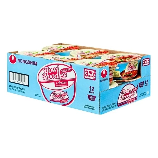 Branded Savory Lobster Ramyun Ramen Noodle Soup Bowl, 3.03oz, 12