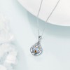 CUPENDA Forget Me Not Flower Necklace Sterling Silver Blue Pressed