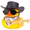 CoFuBcad Car Rubber Duck, Yellow Duck Dashboard Decoration with Cowboy