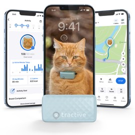 Tractive Smart Cat GPS Tracker | Real-Time Location & Wellness Monitoring for Cats 6.5 lbs+ | Territory & Location History | Up to 5-Day Battery | Breakaway Collar Included (Mint)