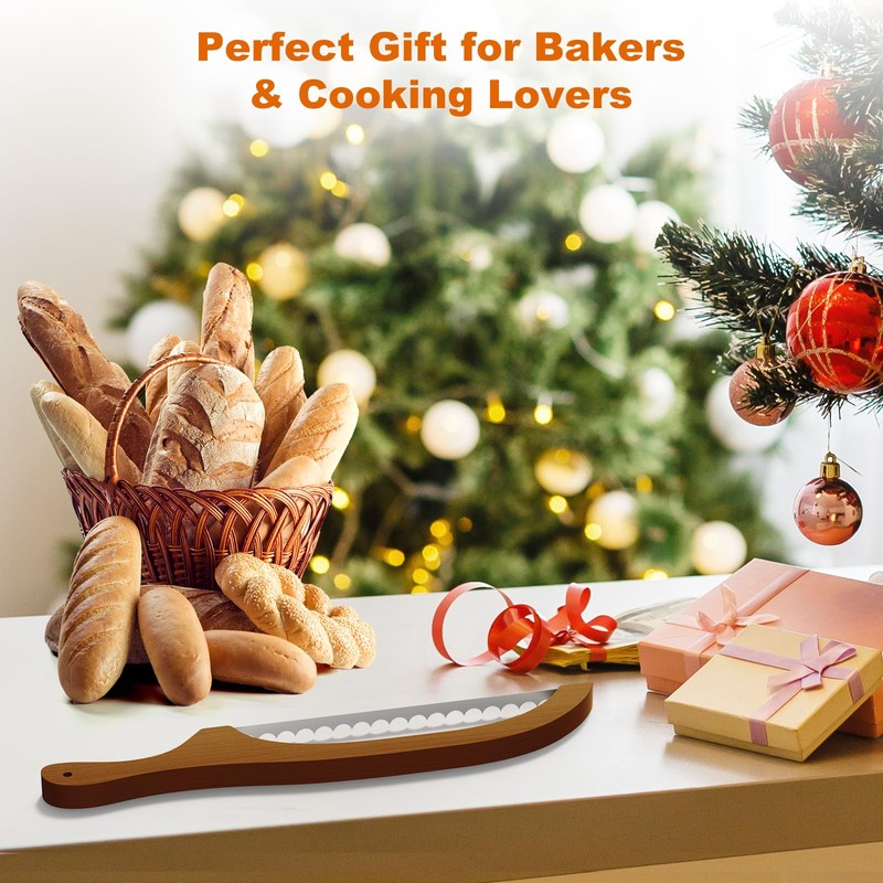 FTCIRA Bread Knife for Homemade Bread – 16" Walnut Bow