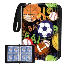 Sports Card Binder 480 pockets with Removable Sleeves, Trading Card Binder for Sports Cards, Portable Sports Card Holder, Sports Card Album Protector