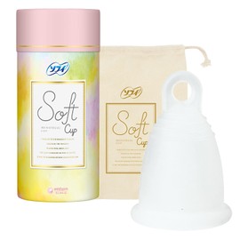 【月経カップ】ソフィ ソフトカップ 初心者でも使いやすいやわらかい素材 生理用品 (本体1個、ポーチつき) 経血カップ
