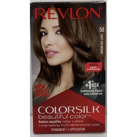 Revlon Colorsilk 3D Hair Color With Keratin Ammonia Free #50 Light Ash Brown Gel