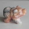 HLbshi Hand Carved Mixed Gemstone Crystal Bear Figurine Animal Carving