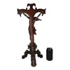 Faux Mahogany Wood Finish Large Jesus Christ Crucifix With Stand