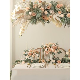 Serra Flora Artificial Flowers Combo Box Set Faux Flowers Bulk Flower Leaf with Stems for DIY Wedding Bouquets Centerpieces Baby Shower Party Home Decorations