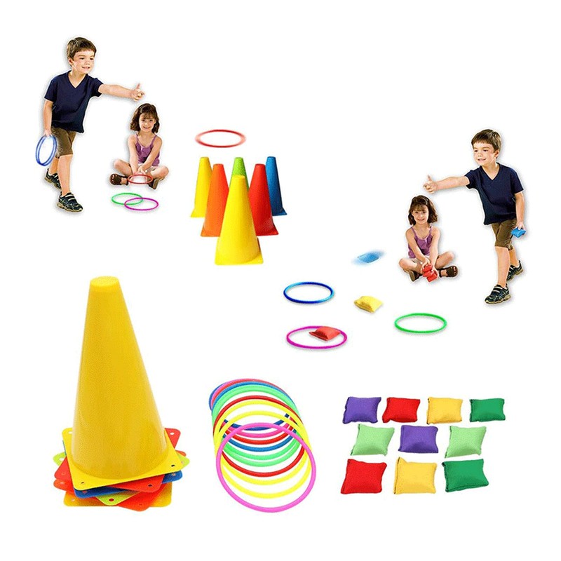 Carnival Games Set Propylene with Mesh Bag Traffic Cone Throwing