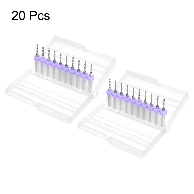 QUARKZMAN 20pcs Micro PCB Drill Bits 1.6mm / 0.063" Tungsten